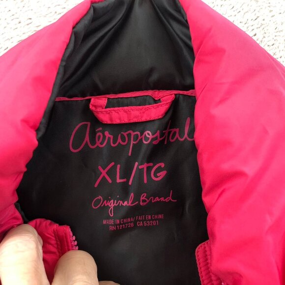Aeropostale Women's Quilted Puffer Vest XL Red Sleeveless Zip-Up - Picture 3 of 10